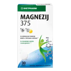 Dietpharm, Magnezij 375 z vitaminom C in B6, 30 šumečih tablet