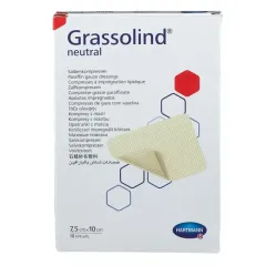 Grasolind, Neutral vazelinska gaza 7. 5 x 7. 5 cm, 10 gaz 