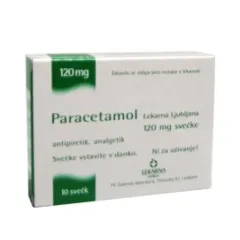 Paracetamol Lekarna Ljubljana 120 mg svečke za otroke, 10 svečk