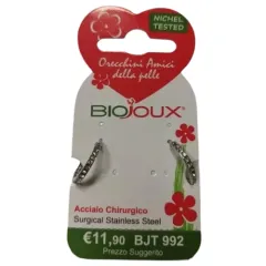Biojoux, uhani obroček sklenjen kristal, BJT992