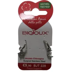 Biojoux, uhani obroček zvezda&luna viseč, BJT228