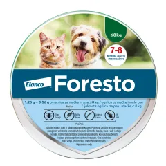 Foresto 1,25 g + 0,56 g ovratnica za mačke in pse (težke do 8 kg), 38 cm, 1 ovratnica