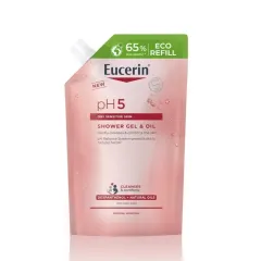 Eucerin, pH5 oljni gel za prhanje refill, 400 ml