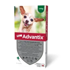 Advantix kožni nanos, raztopina za pse do 4 kg, 0,4 ml, 4 merilne kapalke