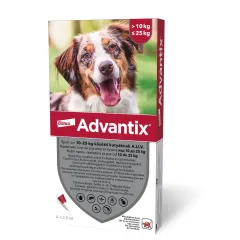 Advantix kožni nanos, raztopina za pse od 10 do 25 kg , 2,5 ml, 4 merilne kapalke