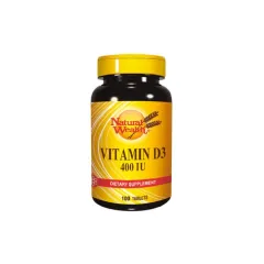 Natural Wealth, Vitamin D - D3 400 i.e., 100 tablet