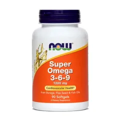 NOW, Super omega 3-6-9, 1200 mg, 90 mehkih kapsul