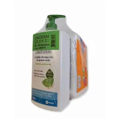 Liniderm, Emulzija olivnega olja in apnene vode plastenka s pumpico, 480 ml + To.To blazinice vate, 60 kosov gratis