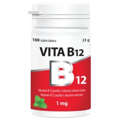 Vitabalans, Vita B12 1 mg žvečljive tablete z okusom zelene mete, 100 tablet