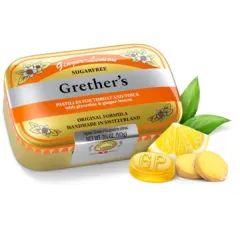 Grether's, Pastile ingver-limona brez sladkorja s sladili, škatlica, 110 g