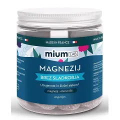 Mium Lab, Magnezij gumiji brez sladkorja, 42 gumijev