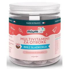 Mium Lab, Multivitamini za otroke gumiji brez sladkorja, 42 gumijev