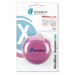 Miradent, Mirafloss Implant CHX zobna nitka s klorheksidinom, 1,8 mm