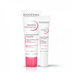 Bioderma, Sensibio Defensive rich bogata aktivna pomirjujoča krema, 40 ml + Bioderma, Sensibio Eye+, 15 ml, posebna ponudba -20%