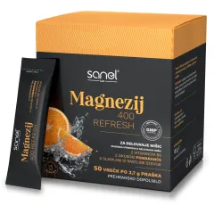 Sanol LAB, Magnezij 400 Refresh, okus pomaranča, 50 vrečk