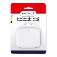 Mediblink, posodica za zobni aparat S, bela M040