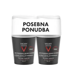 Vichy, Homme Antiperspirant deo roll-on 72ur zaščite pred potenjem, posebna ponudba 2 x 50 ml