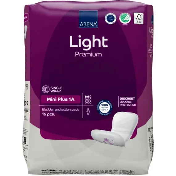 Abena, Light Premium Mini Plus 1A vložna hlačna podloga, 16 predlog 
