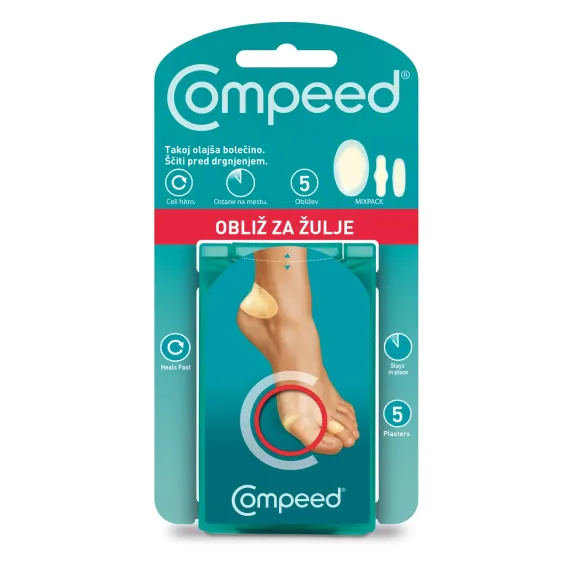 Compeed, obliži za žulje - različne velikosti, 5 obližev