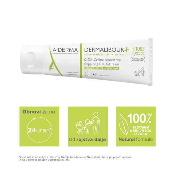 A-Derma, Dermalibour+ obnovitvena CICA krema, 50 ml