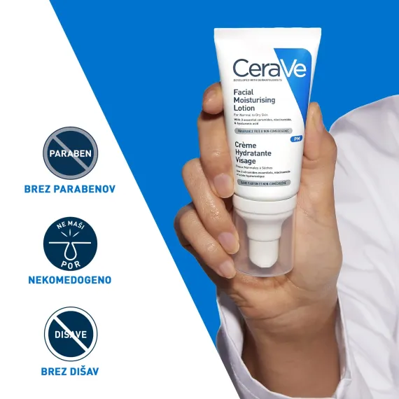CeraVe, vlažilna nega za obraz, 52 ml