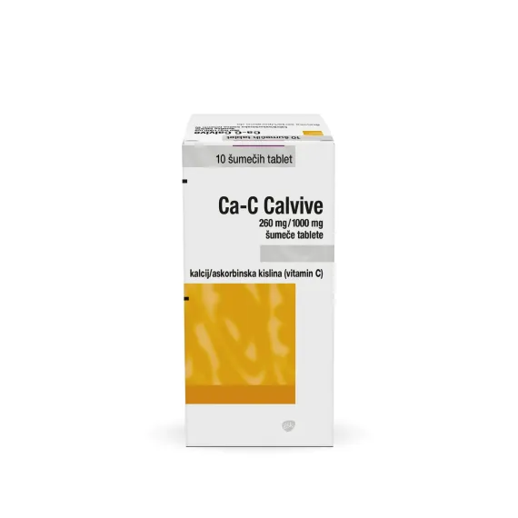 Ca-C Calvive 260 mg/1000 mg šumeče tablete, 10 tablet