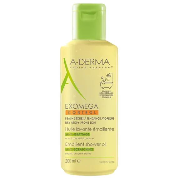 A-Derma, Exomega control, emolientno čistilno olje za tuširanje, 200 ml