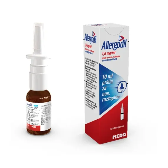Allergodil 1,5 mg/ml pršilo za nos, raztopina, 10 ml