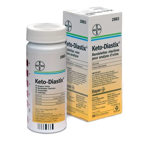 Bayer diag, Keto diastix trakovi (glukoza, ketoni) za merjenje v urinu, 50 testnih lističev