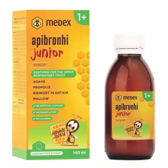 Medex, Apibronhi junior sirup, 140 ml 