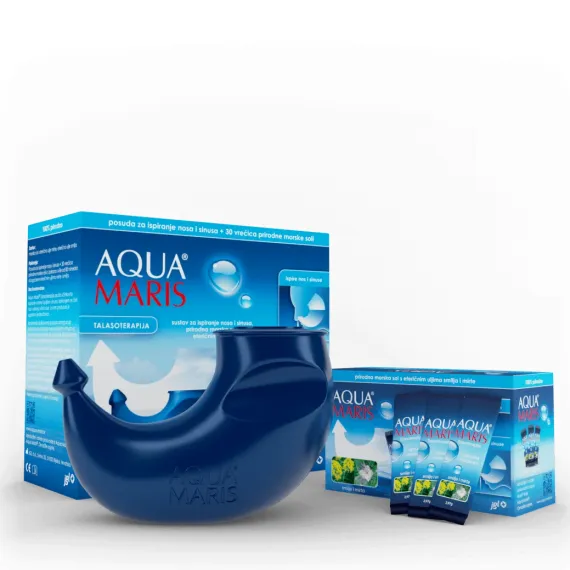 Aqua Maris, talasoterapija sistem za izpiranje nosu in sinusov, sistem za izpiranje + 30 vrečk