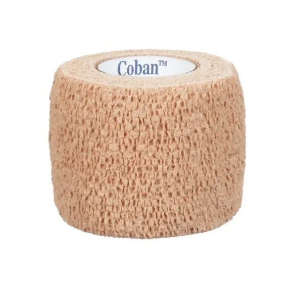 Coban, samooprijemljiv elastični povoj 5 cm x 4,6 m - rjav, 1 povoj