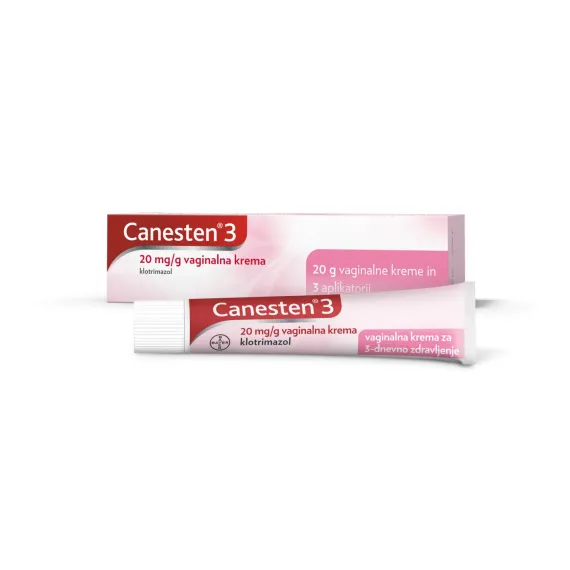 Canesten3 20 mg/g vaginalna krema, 20 g + 3 aplikatorji