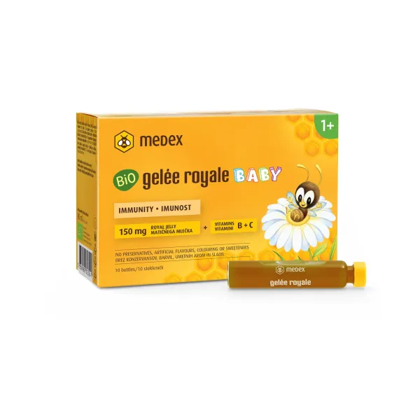 Bio gelee royale baby, matični mleček, steklenička 9 ml, 10 stekleničk