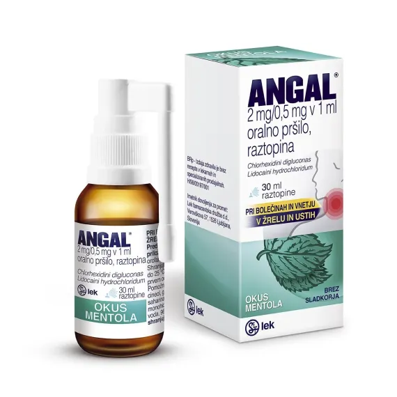 Angal 2 mg/0,5 mg v 1 ml oralno pršilo, raztopina, 30 ml