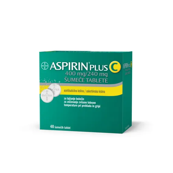 Aspirin plus C 400 mg/240 mg šumeče tablete, 40 tablet