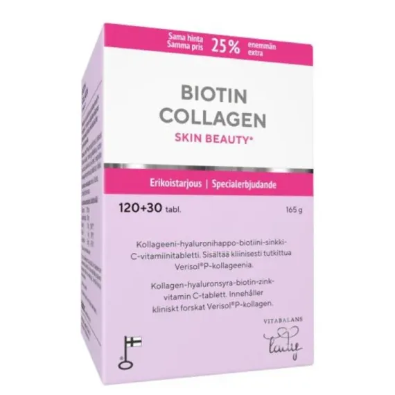 Vitabalans, Biotin Collagen tablete, 150 tablet (120 +30 gratis)