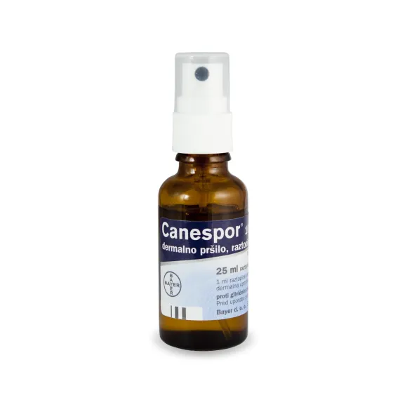 Canespor 10 mg/ml dermalno pršilo, raztopina, 25 ml