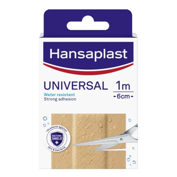 Hansaplast, Universal water-resistant obliž, 1 m x 6 cm