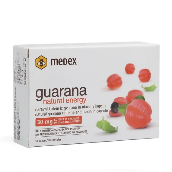 Medex, guarana natural energy kapsule, 30 kapsul