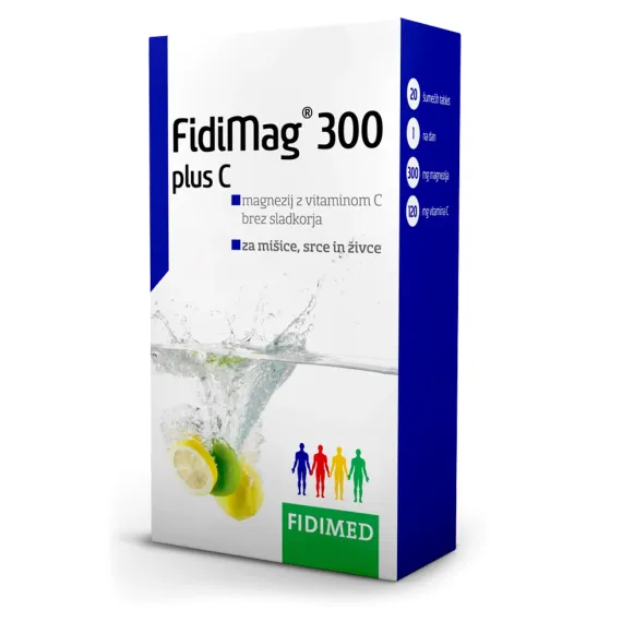 FidiMag, 300 plus C šumeče tablete, 20 šumečih tablet