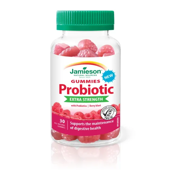 Jamieson, mlečnokislinske  bakterije 5 miljard s prebiotiki, 30 žvečljivih bonbonov