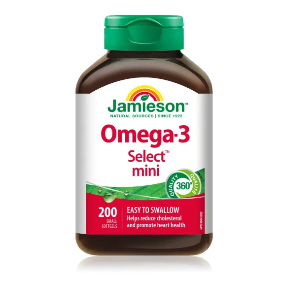 Jamieson, Omega-3 select mini kapsule, 200 kapsul