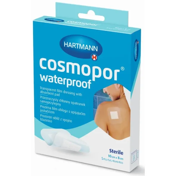 Cosmopor, pooperativni vodoodporni sterilni obliž 10 x 8 cm, 5 obližev