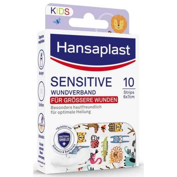 Hansaplast, Sensitive kids, obliž za večje rane, 10 obližev