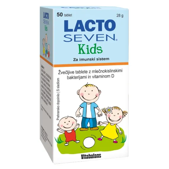 Lactoseven, kids žvečljive tablete, 50 tablet 