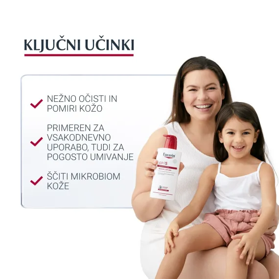Eucerin, pH5 tekoči losion za umivanje za suho in občutljivo kožo, 400 ml