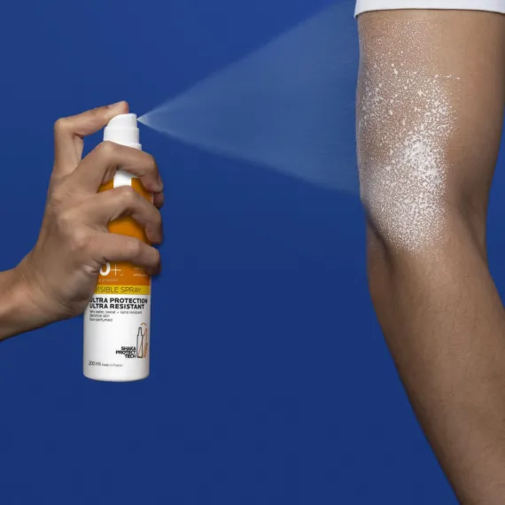 La Roche-Posay, Anthelios, nevidno pršilo za zaščito pred soncem za obraz in telo ZF50+, 200 ml