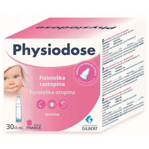 Physiodose, sterilna fiziološka raztopina, 5 ml, 30 plastenk
