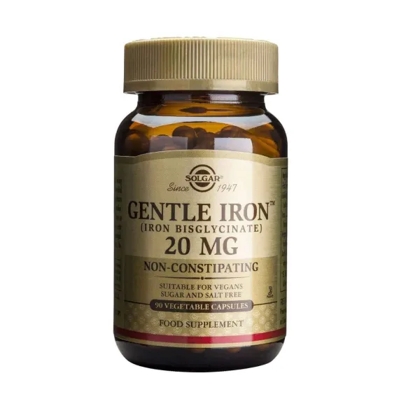 Solgar, gentle iron 20 mg kapsule, 90 kapsul